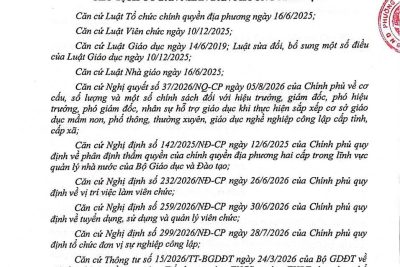 THÔNG BÁO VỀ VIỆC SÁP NHẬP VÀ THÀNH LẬP TRƯỜNG TIỂU HỌC CHU VĂN AN