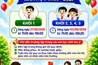 THÔNG BÁO LỊCH TỰU TRƯỜNG NĂM HỌC 2026 – 2027