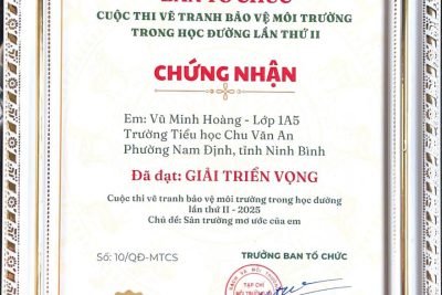 CHÚC MỪNG HỌC SINH ĐẠT GIẢI CUỘC THI VẼ TRANH BẢO VỆ MÔI TRƯỜNG TRONG HỌC ĐƯỜNG